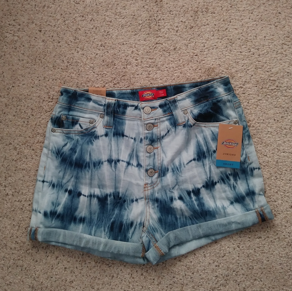 Dickies Shorts Brand New With Tags Blue Tie Dye Size 7 / 28 Cute Summer Style